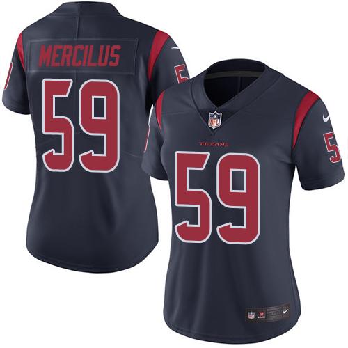 Nike Texans #59 Whitney Mercilus Navy Blue Women's Stitched NFL Limited Rush Jersey